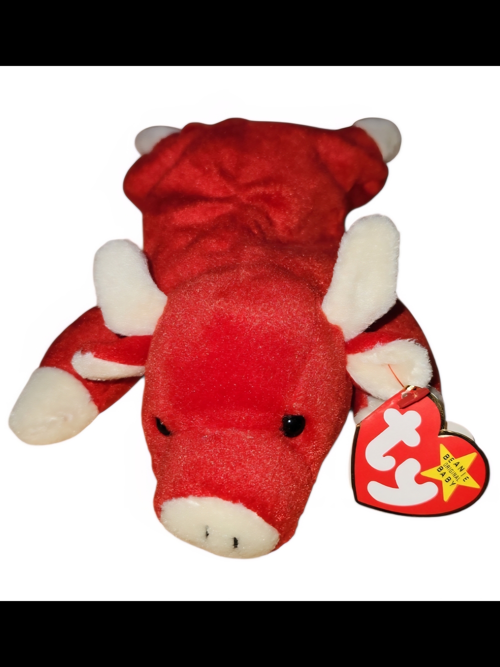 TY Beanie Babies Red Pig Plush Toy - Red and White